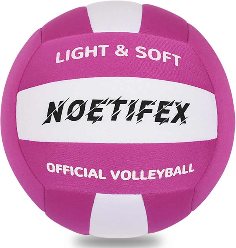 Noetifex كرة طائرة ناعمة - كرة طائرة خفيفة من قماش ناعم للتدريب الداخلي آمنة وهادئة للأطفال والمبتدئين في الحديقة المنزلية (غير منتفخة) - Image 1
